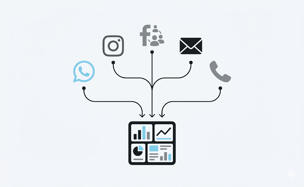 Panel central con consultas y seguimiento